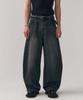 MINAV Stonewashed Balloon Fit Denim Pants [Black]