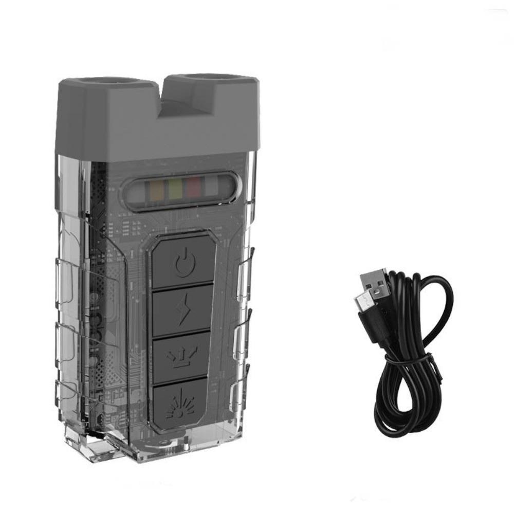 Type-C Charging Keychain Flashlight Double Light Source with Back Clip Cap Clip Flashlight Lightweight Tail Magnet Torch