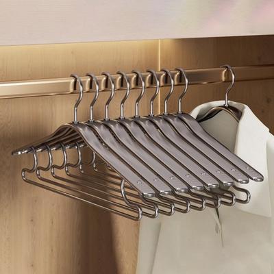 Clothes Hanger Max Load Bearing Anti-rust Aluminum Alloy Windproof Smooth Non-Slip Suit Coat Hanger Clothing Driying Rack Wardrobe Organizer