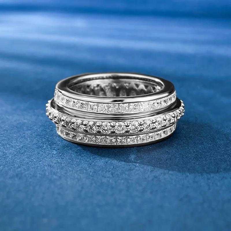 

Кольцо Eternity Emerald Ruby Diamond Ring из стерлингового серебра 925 пробы, вечерние обручальные кольца B для женщин, свадебные украшения для помолвки