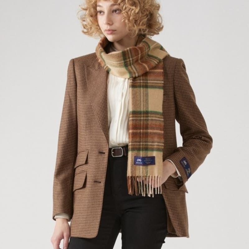 ABRAHAM MOON Merino Wool Muffler 25cm - Gresington Blush