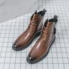 Fashion Fashion New Lace Up Mens Motorcycle Boots Classic Leisure Botas Business Walking Shoes Outdoor Cowboy Boot Man High Top Footwear