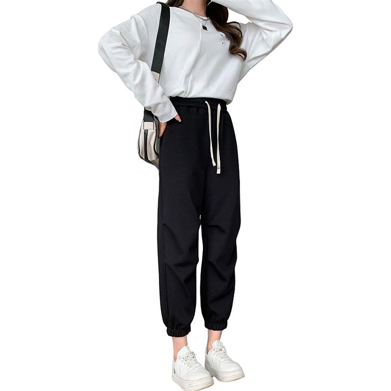 2024 Women's Loose-Fitting Slimming Casual Sports Pants: Cuffed, Eight-Point, Nine-Point Length
