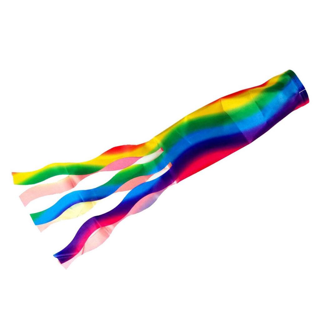 Windsock Polyester Outdoor Garden Wind Sock Decoration 70cm Rainbow Camping