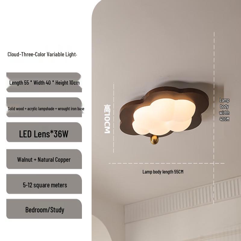Dream Cloud Kids  Retro Solid Wood Ceiling Lamp