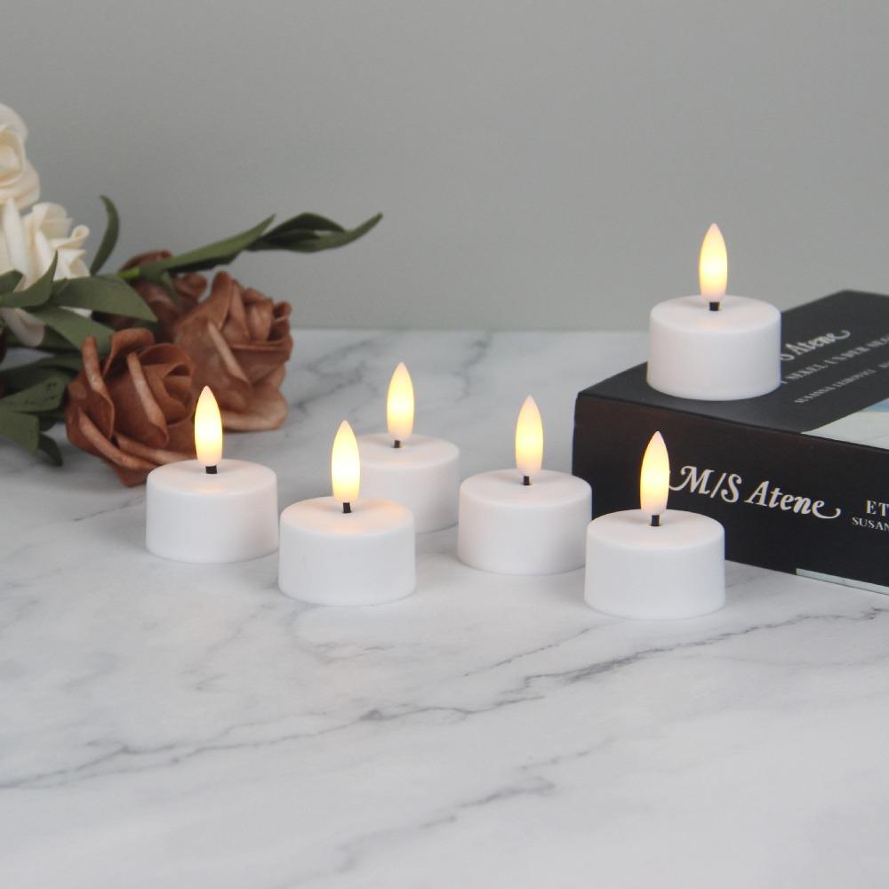 4/6/8/12 Stück Fernbedienung Weihnachten LED Kerzenlicht Flammlose Wiederaufladbare Teelicht Warm Gelbe Kerzenlampe Party