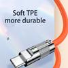 Zinc Alloy 6A Fast Charging TPE Liquid Silicone 120w Phone Charging Cable Data Cable