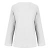 Women's Fashion Casual Cotton Linen V-Neck Long Sleeve Pullover Top