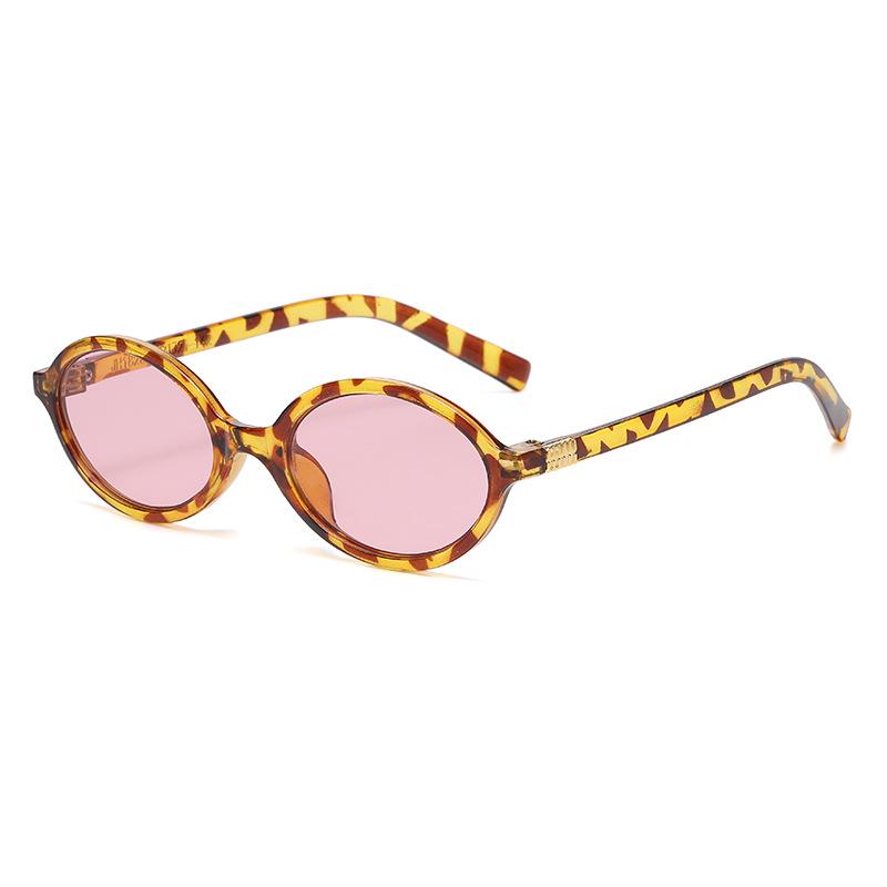 

Zhang Yuanying Retro Oval Leopard Print Small Frame Glasses for Women (Compatible with Myopia and Plano Lenses)