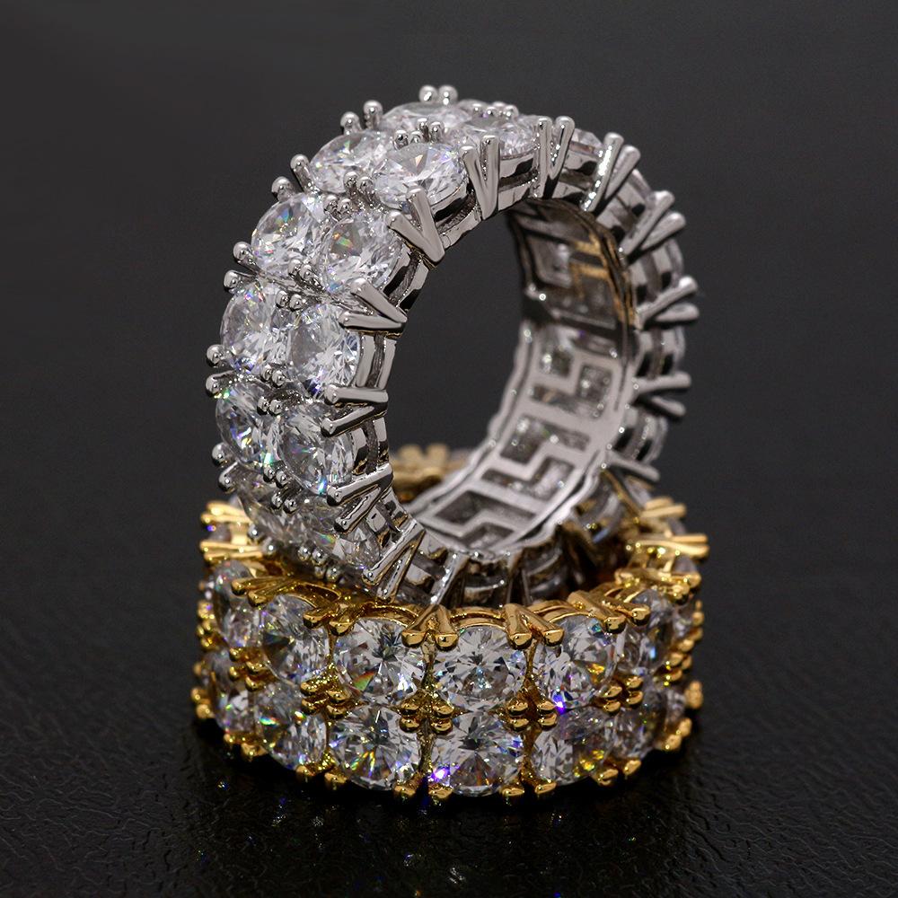 Hip Hop Ring Men'S Gold Ring Micro-Set Zircon Ring Hip Hop Jewelry Generation