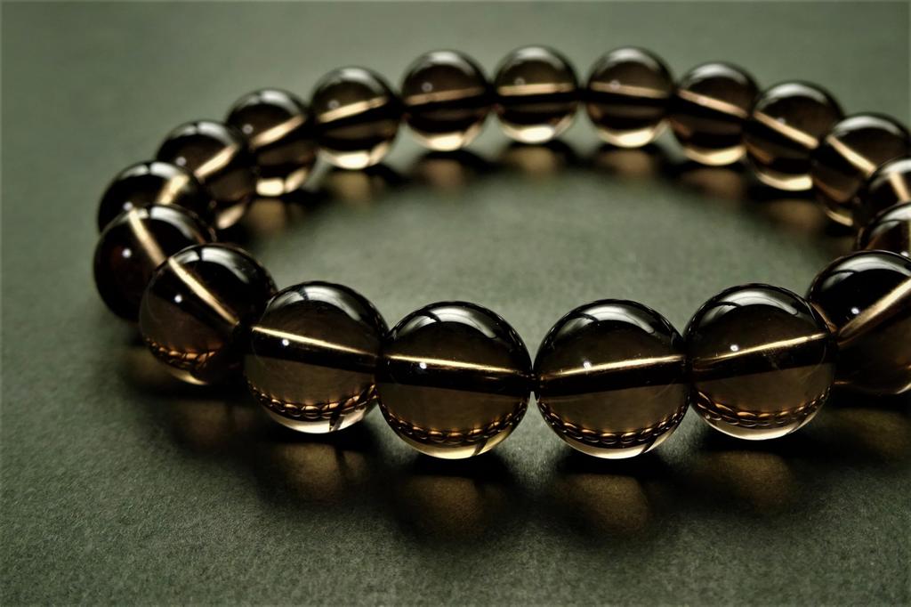 Kanoishi for warding off evil Smoky Quartz Bracelet for Men and Power Natural AAA Crushed approximately 18cm size for [Amulet spirits/Calms anxiety]