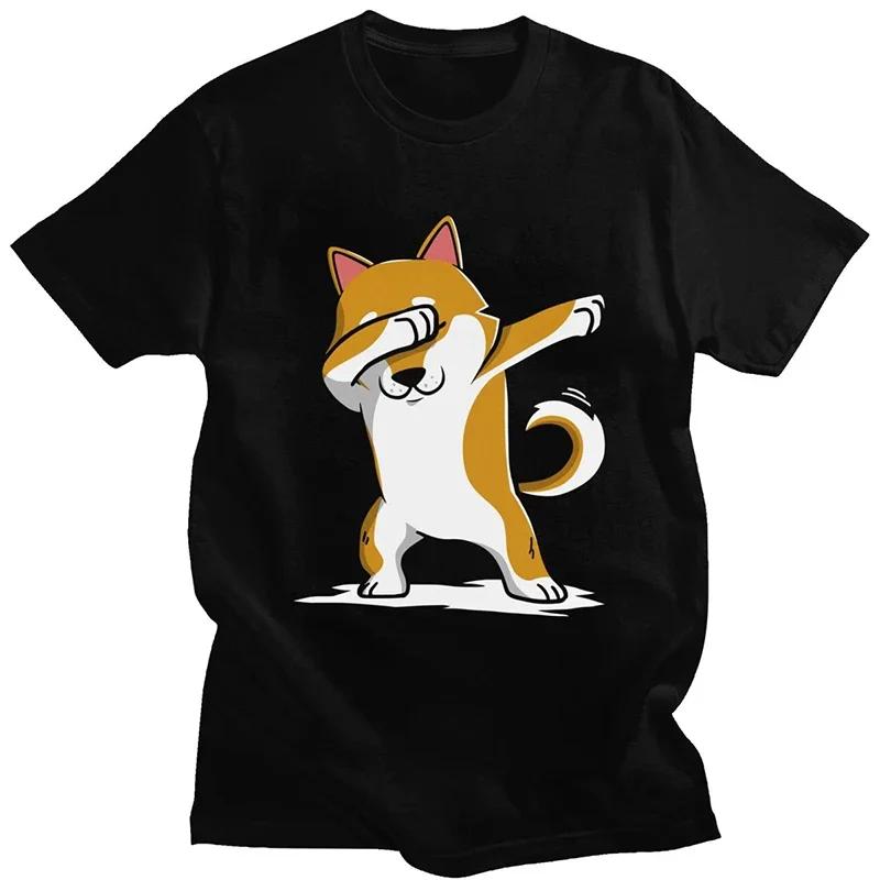 

Casual Streetwear Soft Tshirts Funny Shiba Inu Graphic Cartoon Men T Shirt Short Sleeve Humor Japanese Dog Printed Women T-sh... S разноцветный