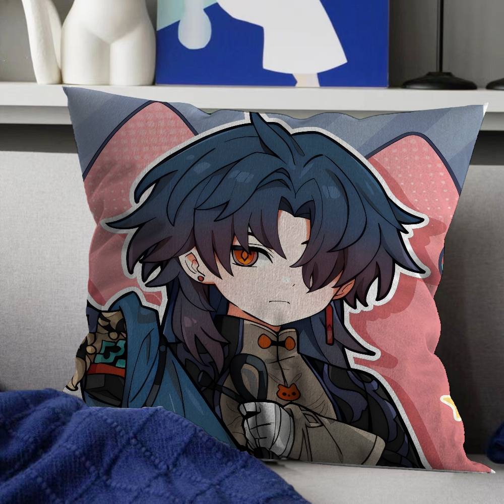 Honkai Star Rail Character Blade Cushion Cover Polyester Sofa Cushions Decorative Throw Pillows Home Decoration Pillowcover