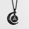 Black Moon Pendant Necklace With Alloy Material For Fashion Ol And Casual Wear