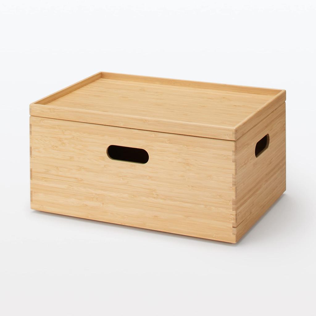 MUJI Stackable Bamboo Rectangular Storage 37cm W X 26cm D X Product Number Suitable for Clothing Storage Box, Medium, 16.5cm H, 12047308,