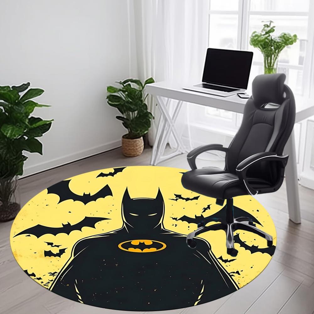 1 alfombra redonda para oficina Batman, debajo de sillas de oficina, dormitorio, sala de estar, decoración del hogar, decoración de habitación, disponible en varios tamaños