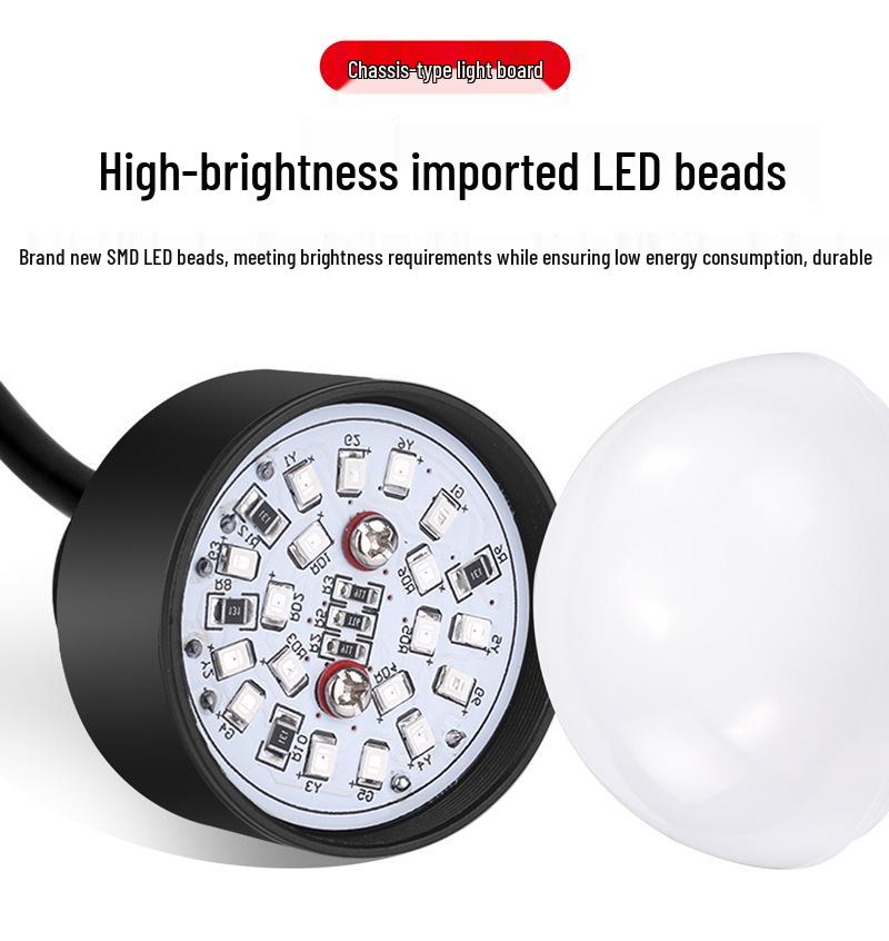 Waterproof LED Magnetic Hemisphere Signal Light: 3-Color, 12V/24V Indicator for Machines