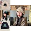 Expression Pattern Embroidery Knit Hat Women Autumn Winter Warm Thick Earmuff For Casual Outdoor Use