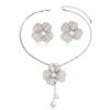 Imitation Pearl Pearl Jewelry Set Stereo Flower Flower Pendant Set  Women Jewelry