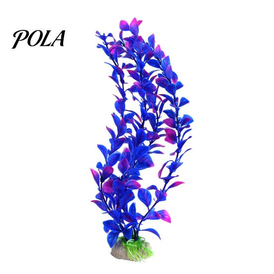 Stable Fish Tank Plants Artificial Water Plant, Aquarium Decoration, Purple Blue Gradient Color Durable Plant Decoration Plastic Leaves, Safe Ornament
