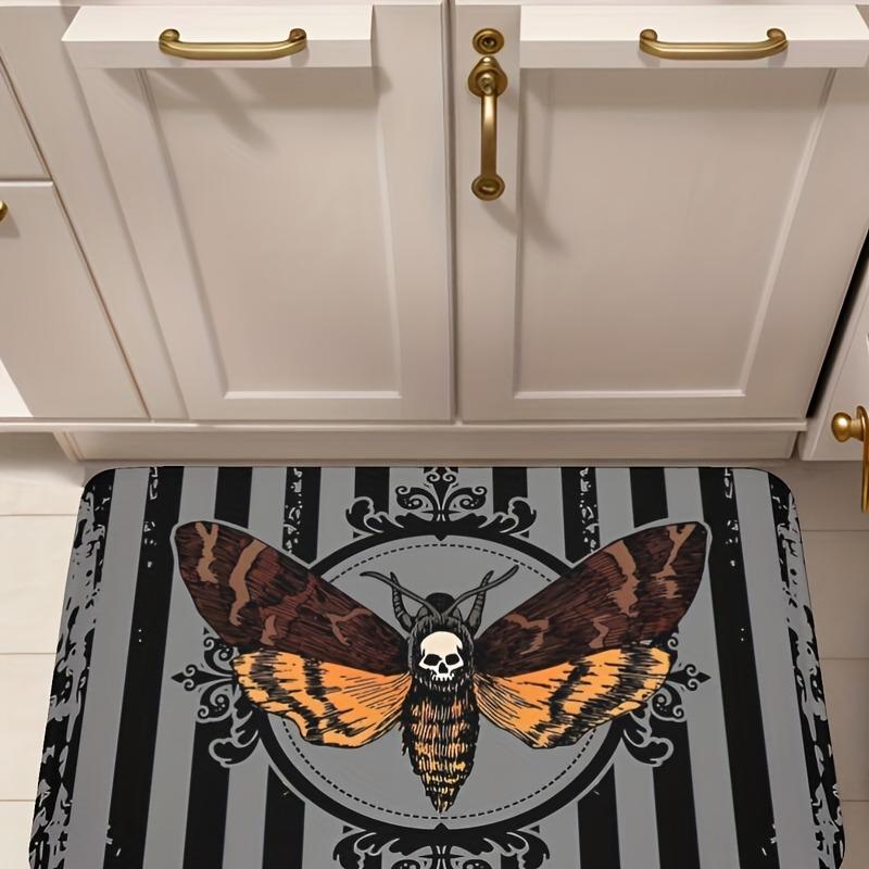 1PC Halloween Bats Kitchen Rug Non-Slip Door Mat Pop Design Bathroom Rug Bath Mat Carpet for Home Sink Laundry Decor