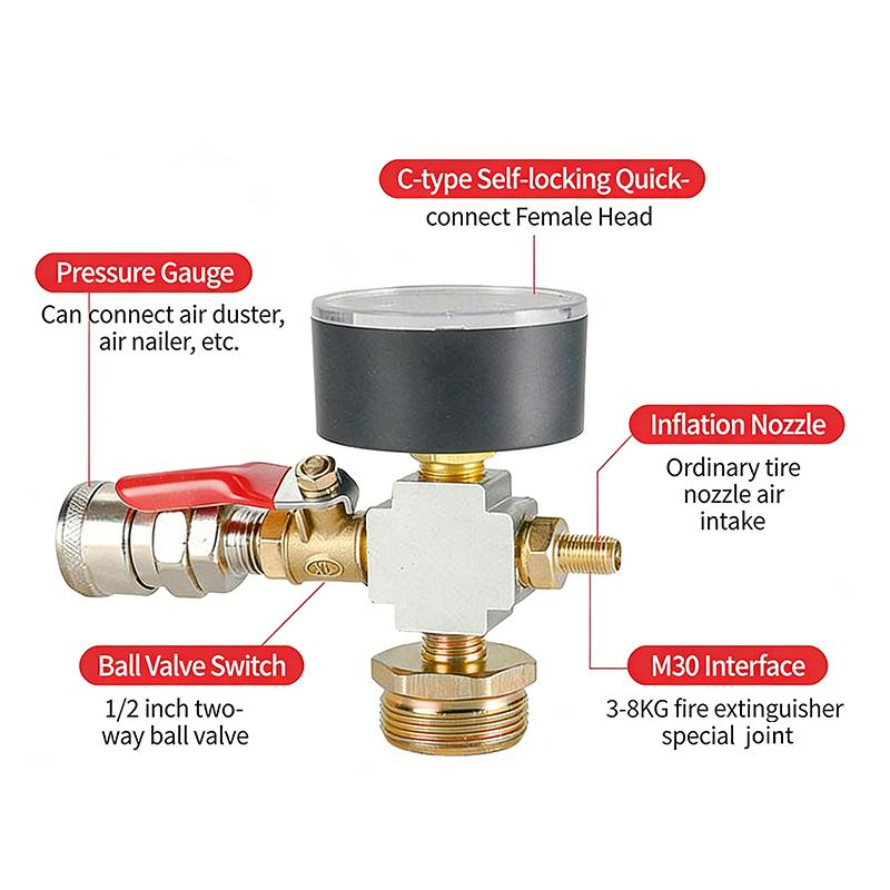 Small Air Tank Pressure Adapter, Fire Extinguisher Conversion Air Pump, Portable Mobile Air Compressor Accessories