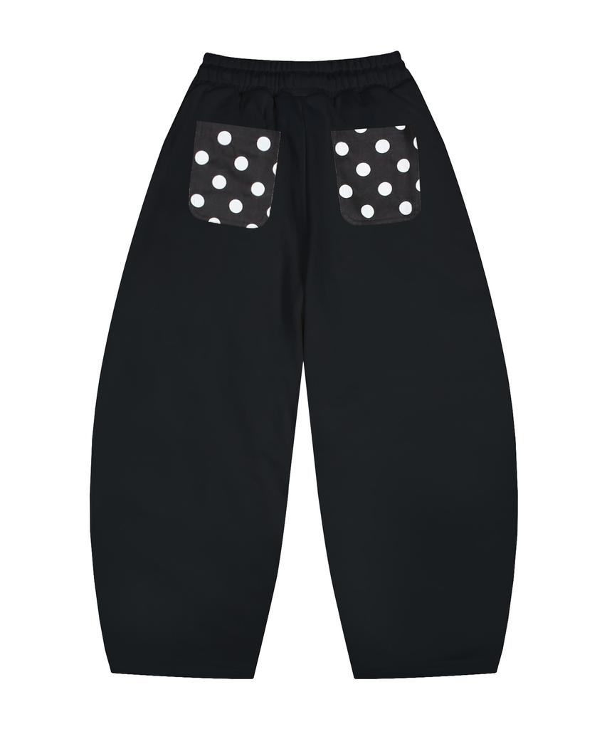 RuNaKi'Hu' Wxp024 Dot Pintuck Sweat Balloon Pants (Black)
