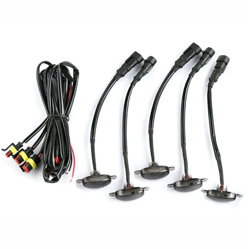 5Pcs For Toyota Tundra 2008- Raptor-Style Grille LED Light Grill Mount Assemblies Front Grille Lighting Lamp Car Lights