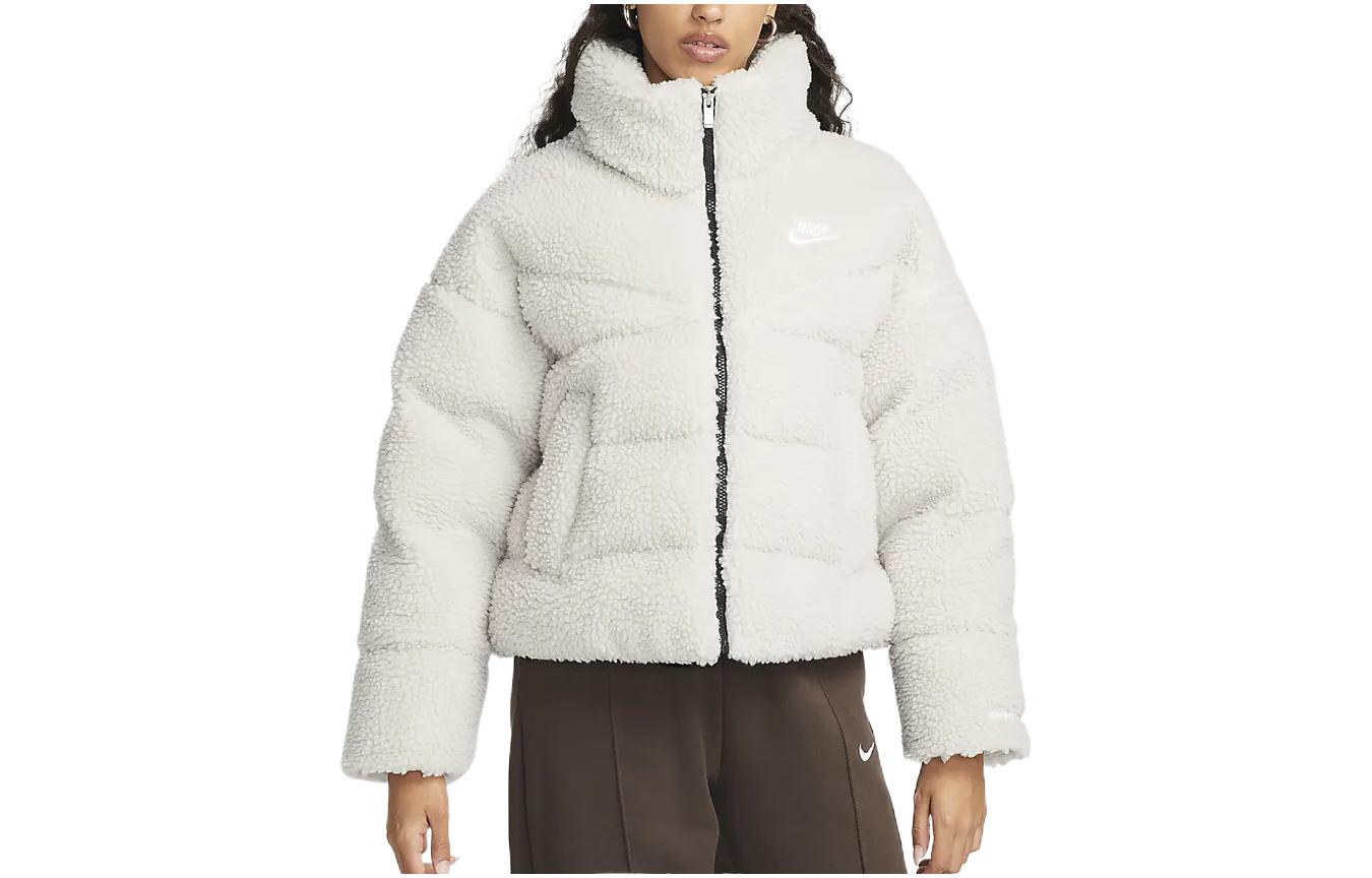 Nike Velvet Jackets Women s Gray White Turtleneck Moderate DQ6869-072 L