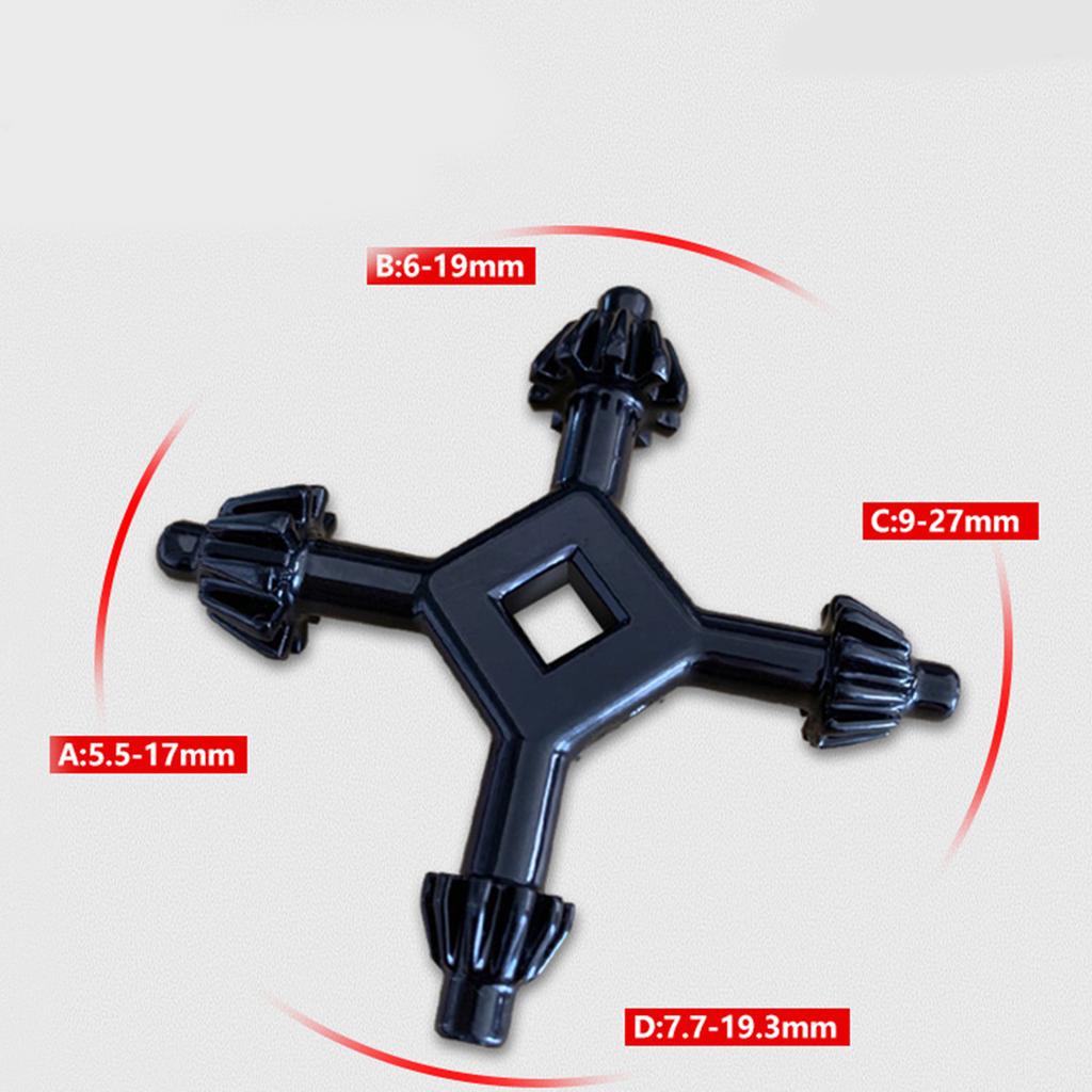 Versatile 4 In 1 Drill Chuck Wrench Carbon Steel Hand Tool Universal Drill Chuck Tool Versatile Chuck Spanner for Home
