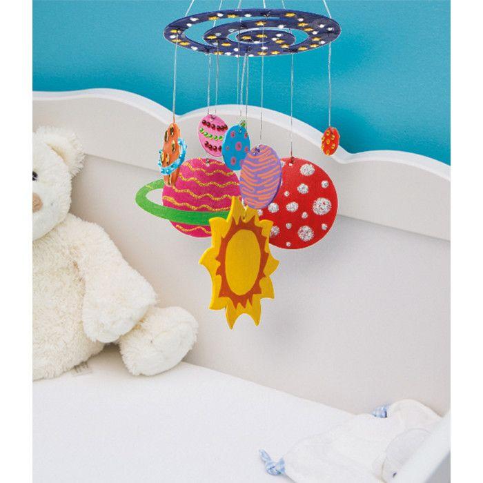 Système solaire en bois - MEGACREA - 22cm - À assembler - Pour enfants - Favorise créativité