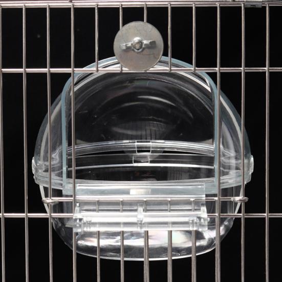 Bath Basin with Stand Pole Detachable Splash-proof Transparent Cube Hanging Bird Bathtub