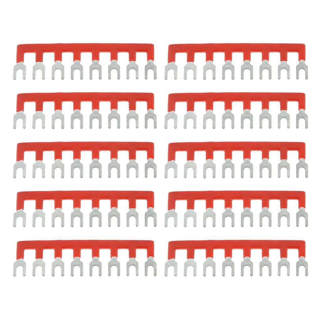10 Stück Klemmenleiste mit Gabelklemme Streifen 400V 25A PVC Kupfer TB Klemmenblock für Haushaltsgeräte Baustellen