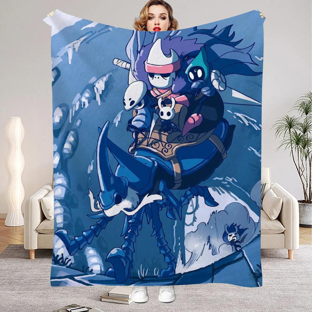 Hollow Knight Blanket Cartoon Game Printed Flannel Blanket for Home Living Room Bedroom Decor New Year Christmas Gift for Fans