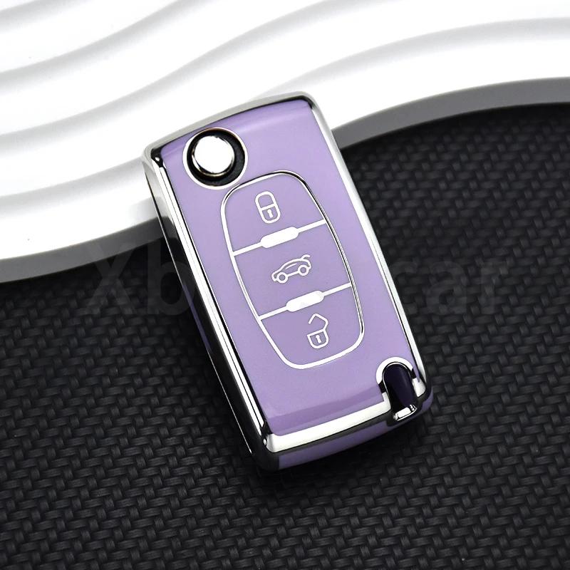 2/3 Buttons Auto Shell Fob for Peugeot 107 207 307 308 407 607 3008 5008 for Citroen Xsara C5 C6 C8 TPU Car Flip Key Case Cover