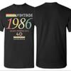 Cool Vintage 1986 Dárek k 40. narozeninám Trička Unisex Kulatý výstřih Čistá bavlna Krátký rukáv Trička Oblečení pro dospělé