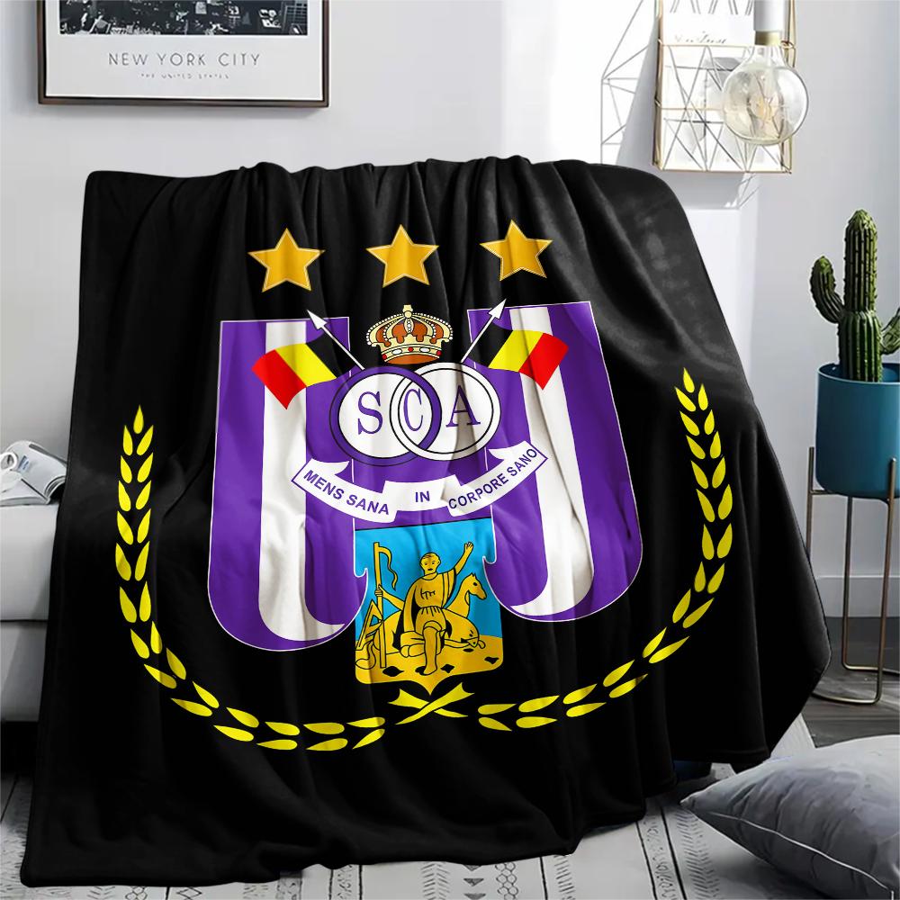 1 ks Flanelová deka s potiskem Royal Sporting Club Anderlecht, Vysoce kvalitní, Pro všechna roční období, Domácí dekorace, Teplo a pohodlí, Ideální jako vánoční dárky