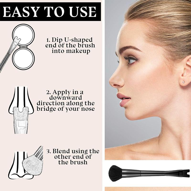 Nasenkontur Pinsel U-förmig 2-in-1 Make-up Pinsel Highlight Schatten Puder Rouge Doppelseitiges Pinsel Werkzeug Für Nasenkonturierung Schönheit