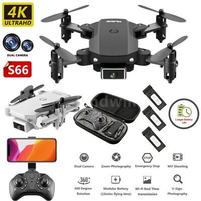 RC dron S66 s kamerou 4K dron duálna kamera Polohovanie optickým tokom WiFi FPV Bezhlavý režim Udržiavanie výšky Žestová fotografia video Sledovanie letu dron