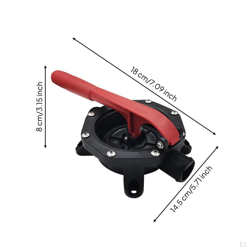 Hand Diaphragm Pump ScrewFastened Cover Water Transfer Red Lever Handle for Marine Use, Boats