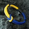 Gelb Blau Ukrainische Flaggenfarbe Geflochtenes Armband Verstellbar Unendlichkeitsknoten Partnerarmband Herren Damen Freundschaft Versprechen Schmuck
