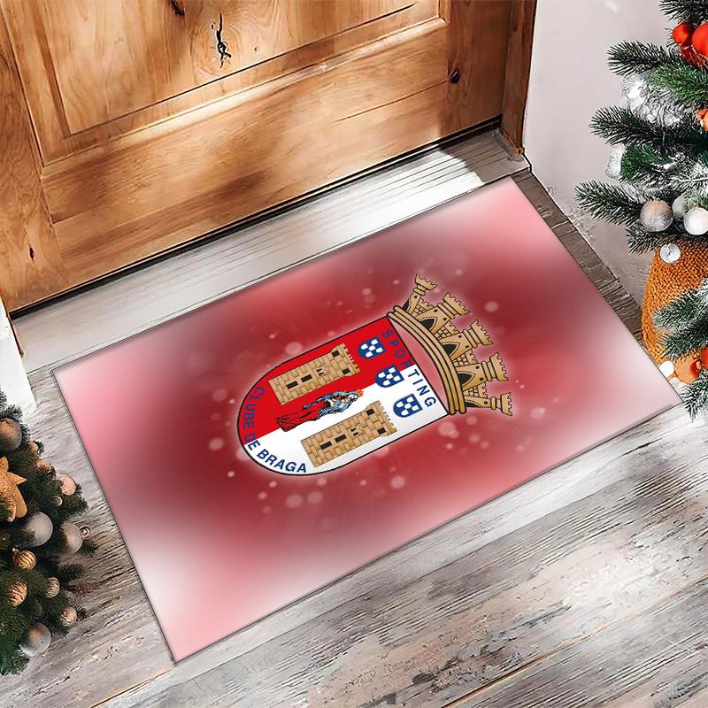 Braga FC Soccer Football Pattern Soft Area Rug Non Slip Indoor Floor Carpet Sports Decor Mat for Bedroom