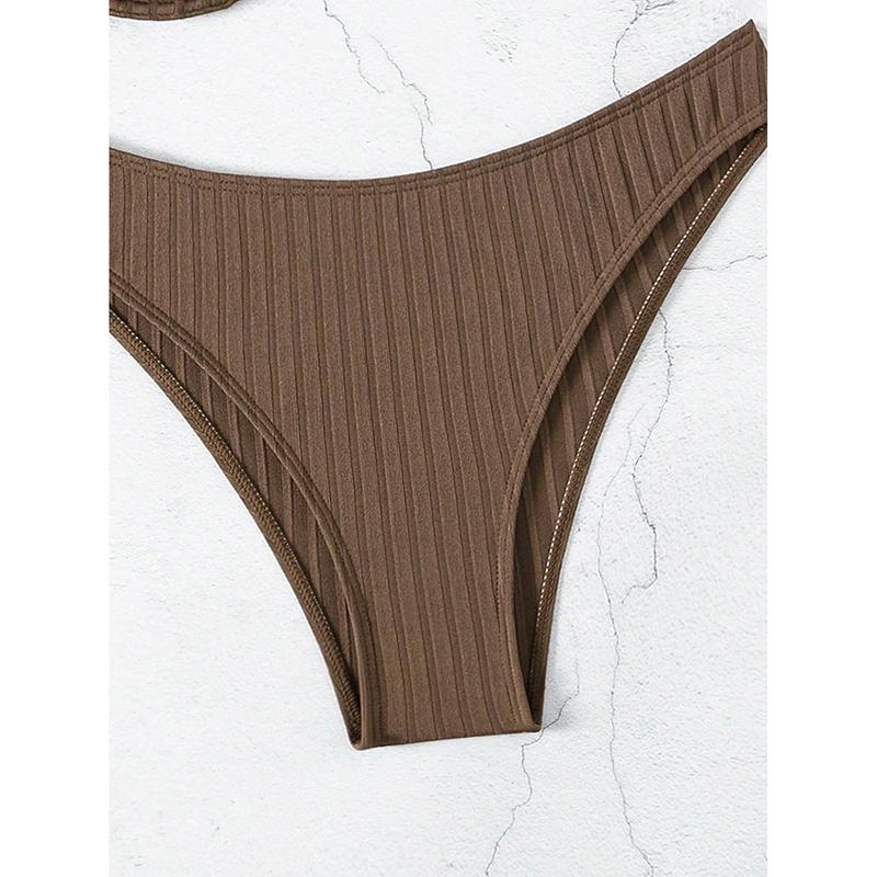 Bikini Damen Badeanzug Neu Einfarbig Träger Streifen Bikinis Set Sexy String Bademode Sommer Zweiteiler Strand Badeanzug Weiblich