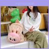 Cartoon Plush Backpack With Canvas Material And Adjustable Straps For Daily Use