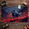 Dark Red Skeleton Horseman Fantasy Large Mouse Pad Non Slip Rubber Desk Mat For Gaming Keyboard Mouse Office Desktop Setup