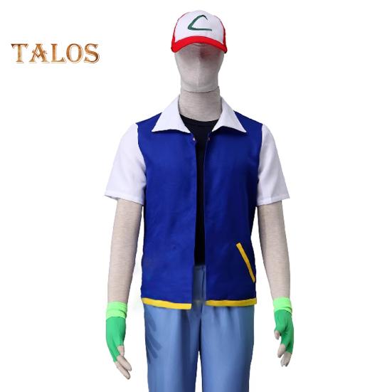 3Pcs/Set Anime Outfit Role-Playing Costume Ash Fans Jacket Gloves Hat Set Daily Wear Parties Festivals