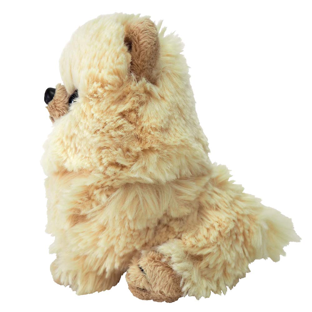 SunLemon Pups Pomeranian Beige, Small, 13.1 x 7.9 x 14.2 cm, Plush Animal Dog, P-5962