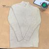 Fall Winter Men Coat Zipper Closure Knitted Cardigan Stand Collar Long Sleeves Solid Color Thick Elastic Loose Striped Texture Daily Wear Knit Jacket