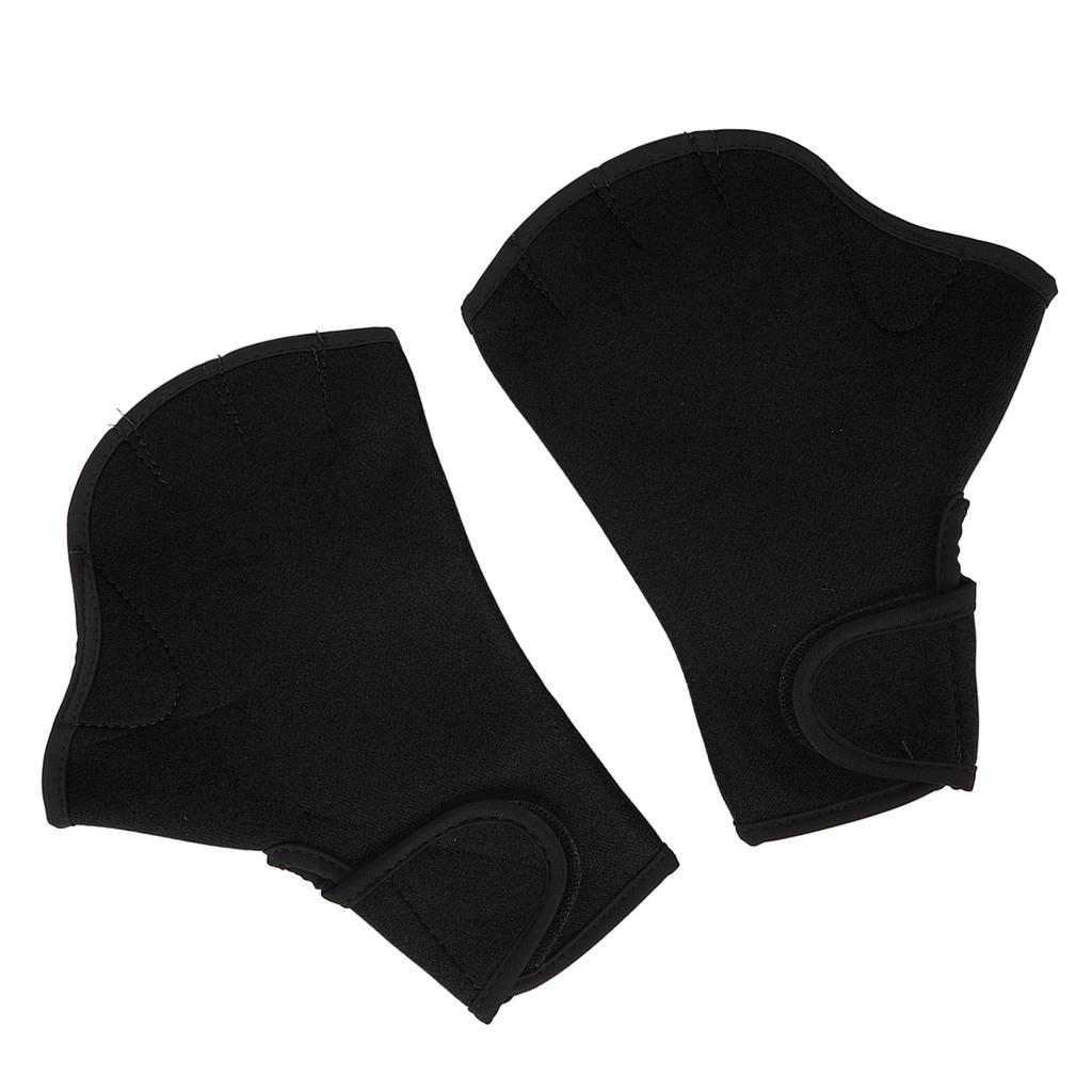 1 Pair Gloves Slip Resistance Breathable Flexible Hand Swim Training Gloves for Men Women Adult Children Black