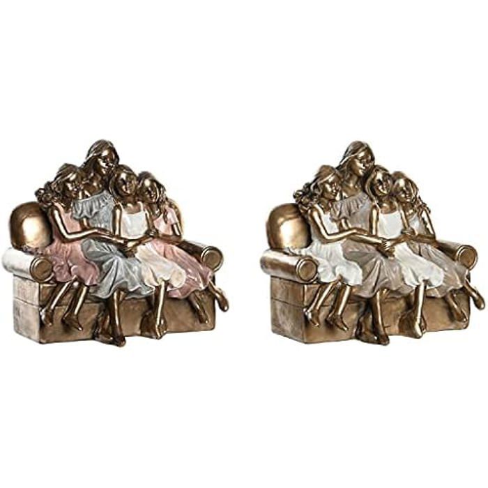 Figurine Décorative - DKD HOME DECOR - Standard - Rose, Doré Et Blanc - Résine - 17x10,5x15,5 Cm